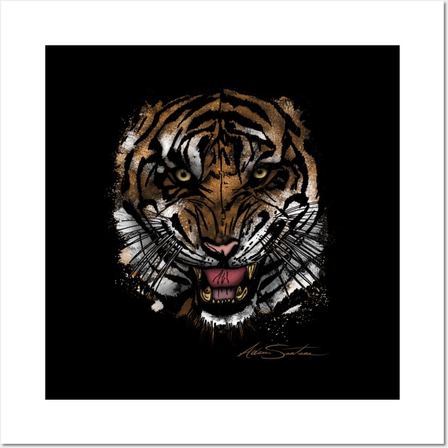 Tiger Face Wall Art by adamzworld